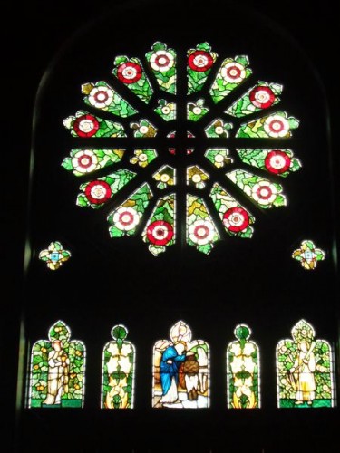 Kaple svatého Barnabáše, vitrážové okno - Norfolk, Austrálie