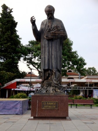 Makedonie Ochrid socha sv. Klimenta Ochridského