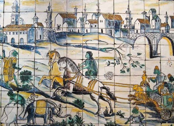 Lisabon - azulejos,keramické dlaždice, most
