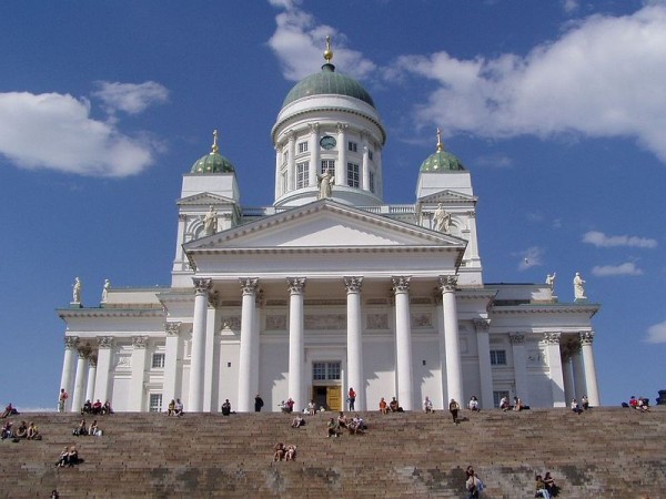 Schodiště u katedrály - Helsinky, Finsko