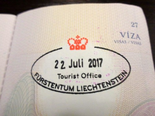Lichtenštejnské razítko v pasu