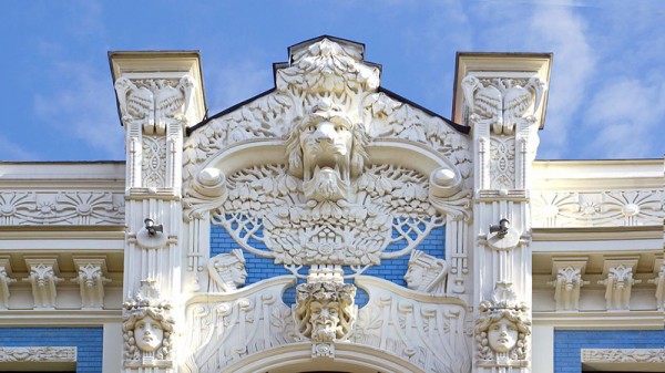 Secesní budova, detail - Riga, Lotyšsko