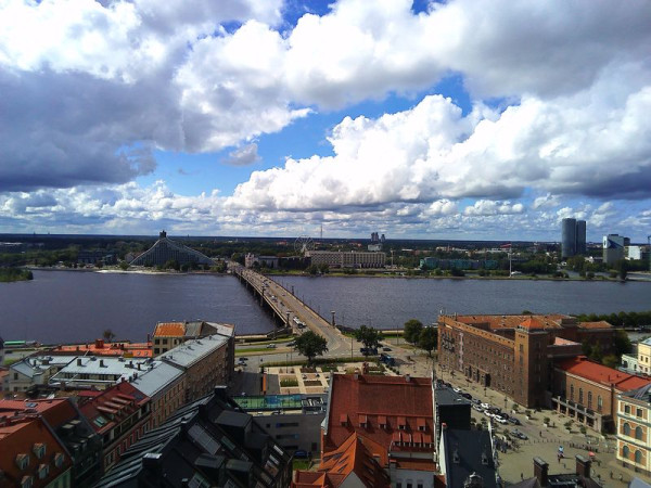 Výhled z věže Kostela Sv. Petra - Riga, Lotyšsko