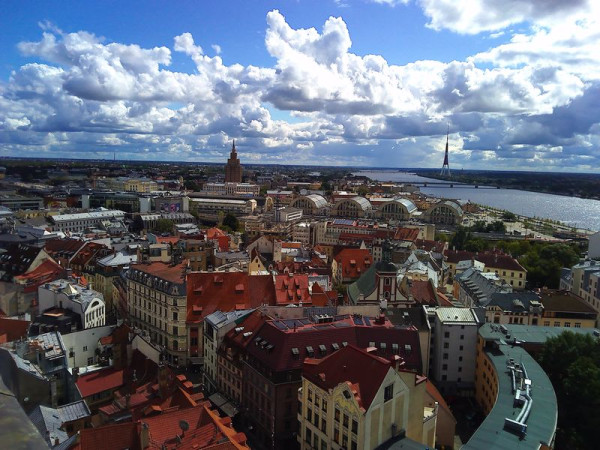 Výhled z věže Kostela Sv. Petra - Riga, Lotyšsko
